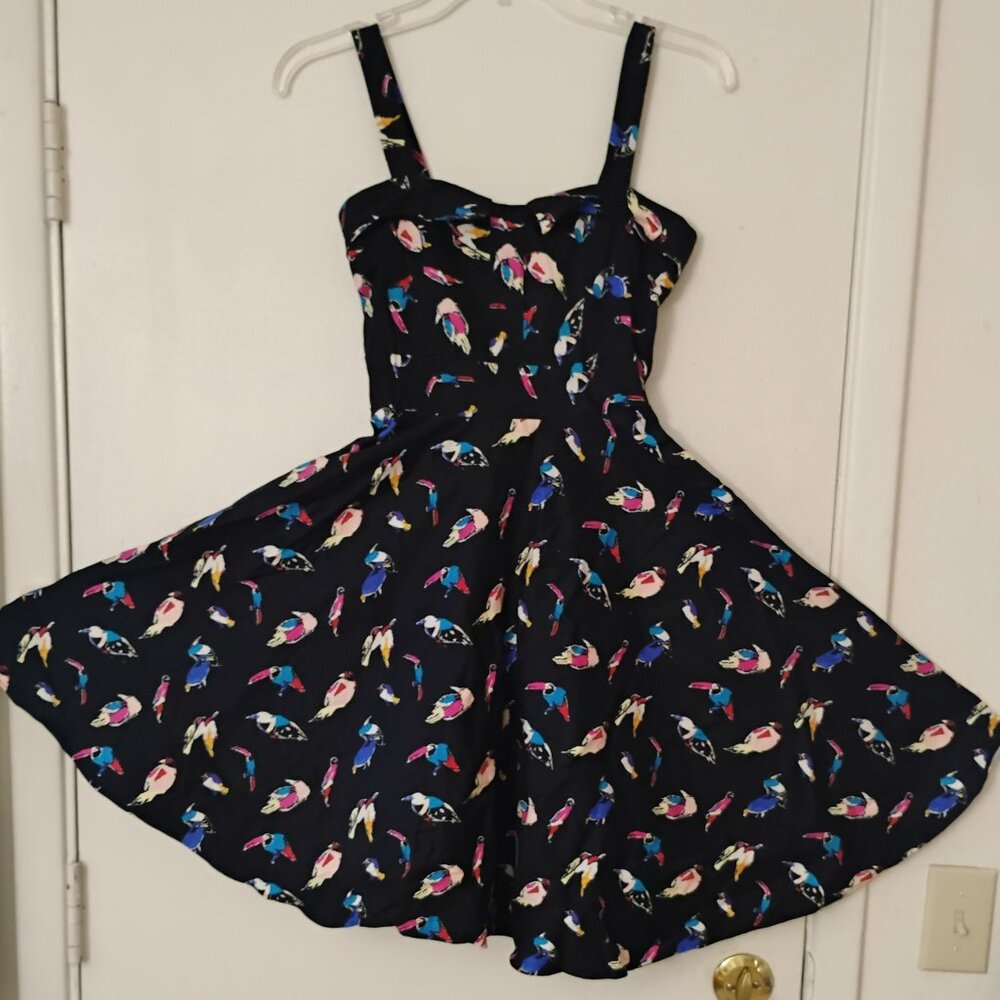 Maggie Tang Cotton Women S dress inset waistband back smocking straps full skirt